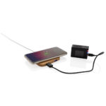 Încărcător wireless 10W din bambus personalizat cu logo