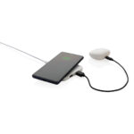 Încărcător wireless 10W plastic reciclat RCS cu porturi USB personalizat cu logo