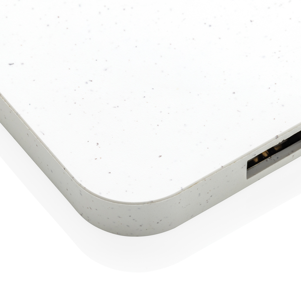 Încărcător wireless 10W plastic reciclat RCS cu porturi USB personalizat cu logo