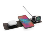 Încărcător wireless 3 în 1 Swiss Peak 15W RCS personalizat cu logo