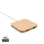 Încărcător wireless 5W din bambus cu port USB