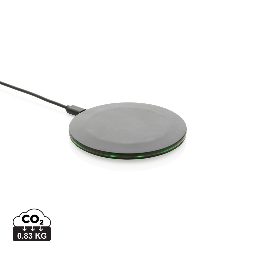 Încărcător wireless fast charging 15W plastic reciclat RCS personalizat cu logo