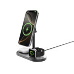 Încărcător wireless magnetic de birou Quantum 25W ultra-fast personalizat cu logo