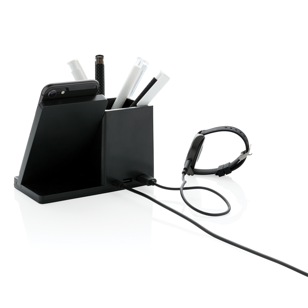 Încărcător wireless Ontario 10W din plastic reciclat RCS personalizat cu logo