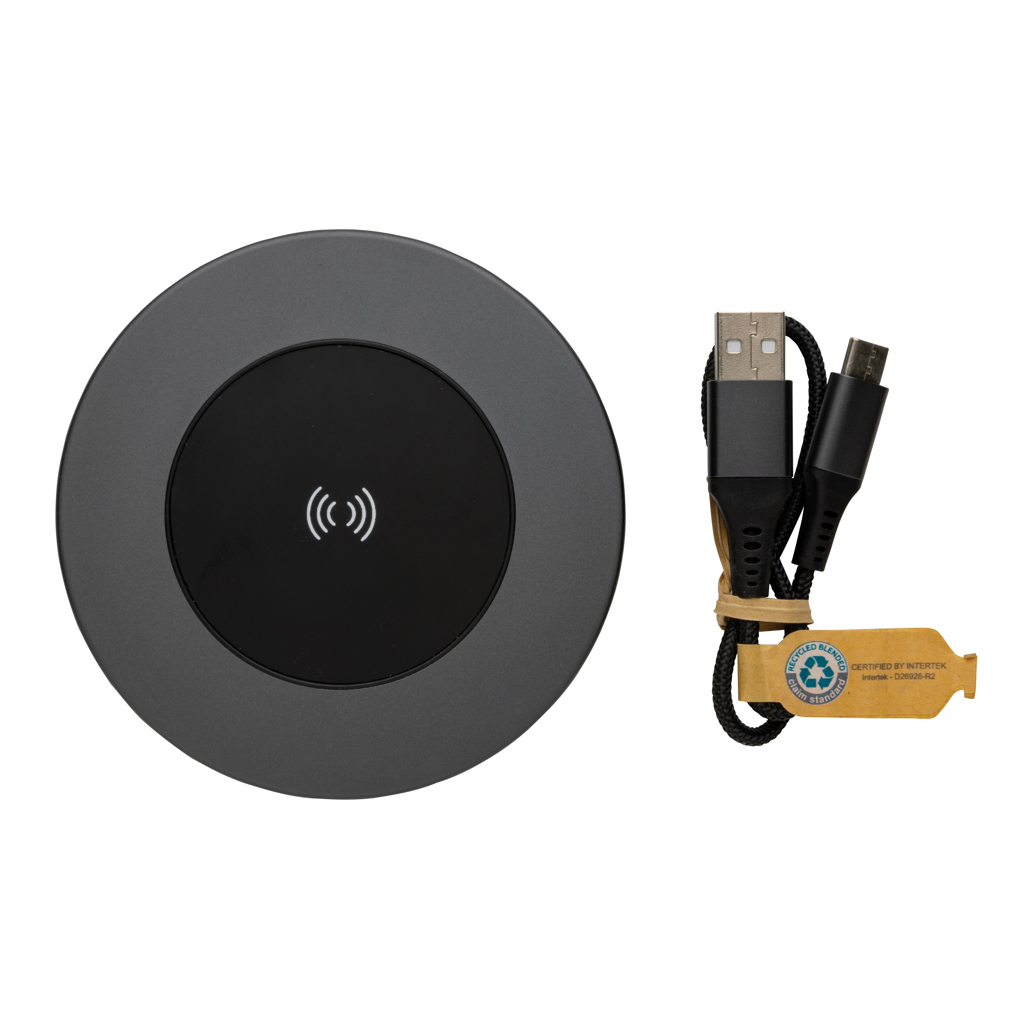 Încărcător wireless Terra 10W plastic reciclat RCS personalizat cu logo