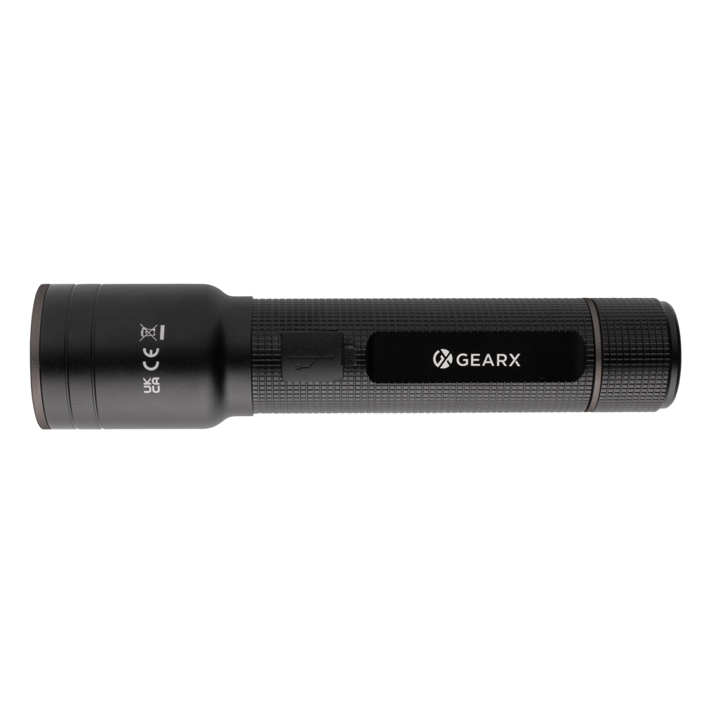 Lanternă reîncărcabilă de mare putere Gear X cu mufă USB personalizat cu logo
