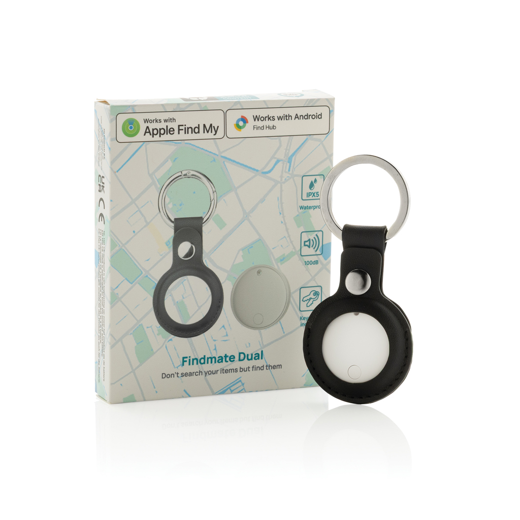 Localizator Dual FindMate din plastic reciclat RCS IPX5 personalizat cu logo