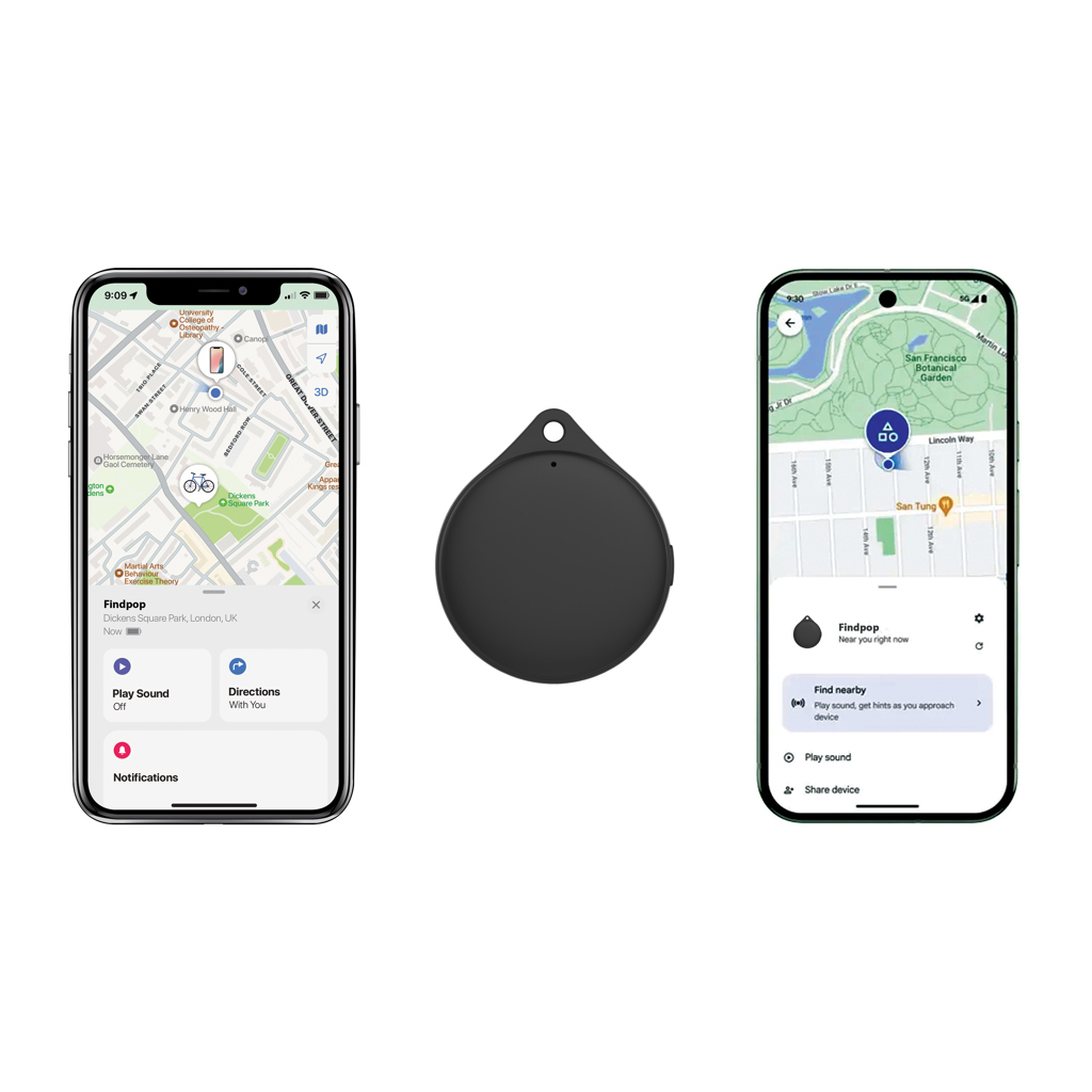 Localizator Dual Findpop plastic reciclat RCS IPX5 personalizat cu logo