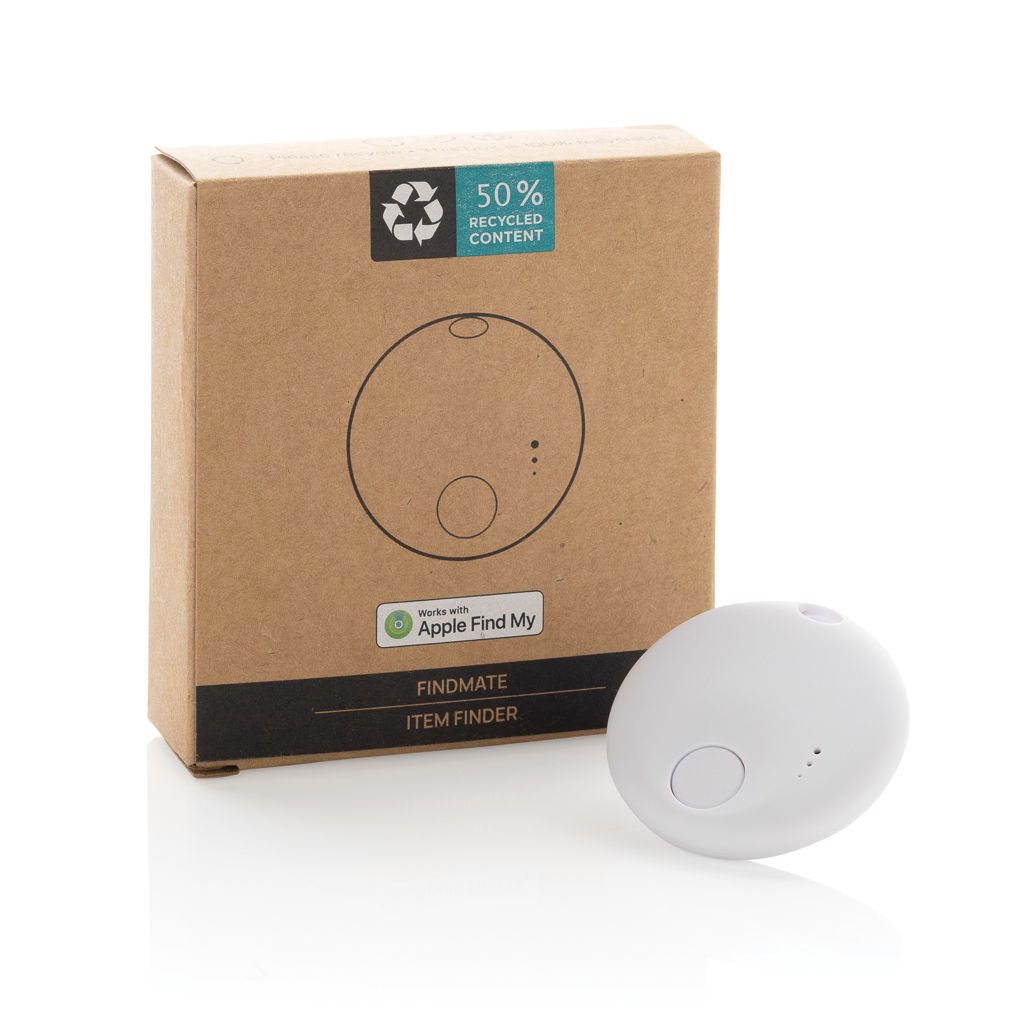 Localizator FindMate din plastic reciclat RCS personalizat cu logo