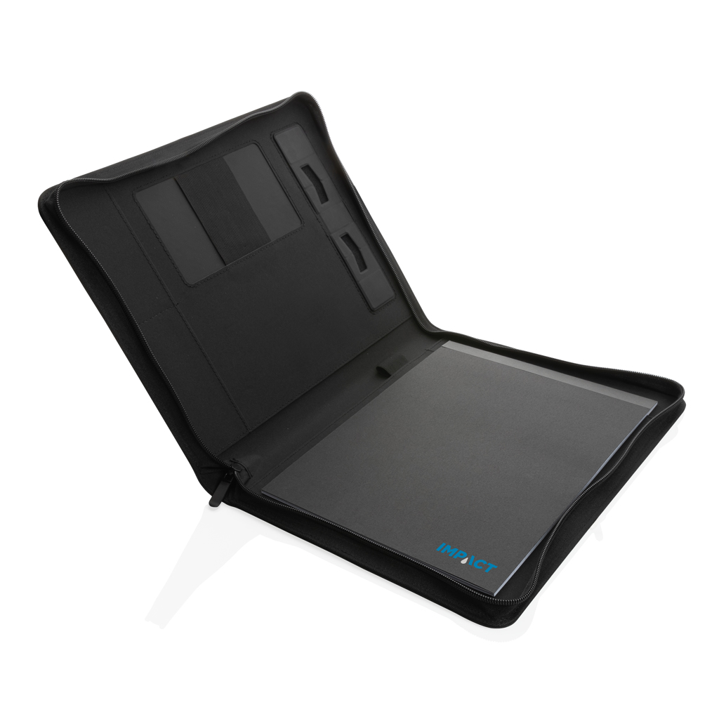 Mapă A4 cu fermoar Impact Aware™ deluxe 300D tech personalizat cu logo