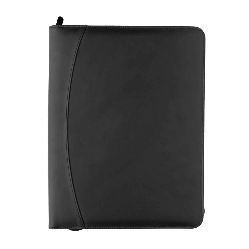 Mapă A4 premium tech cu fermoar din PU reciclat RCS personalizat cu logo