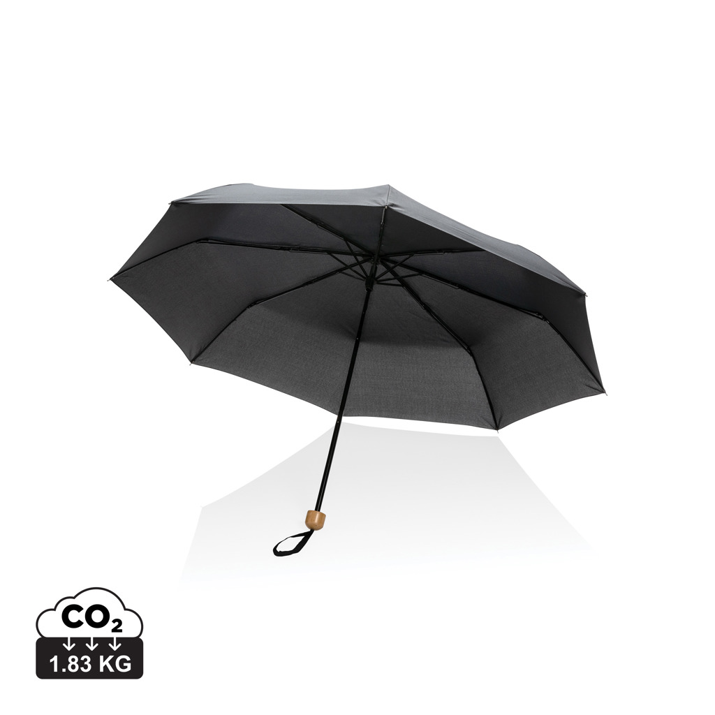 Mini-umbrelă 20.5" Impact AWARE™ RPET bambus personalizat cu logo
