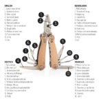 Mini-unealtă multifuncțională 12 în 1 cu mâner din lemn personalizat cu logo