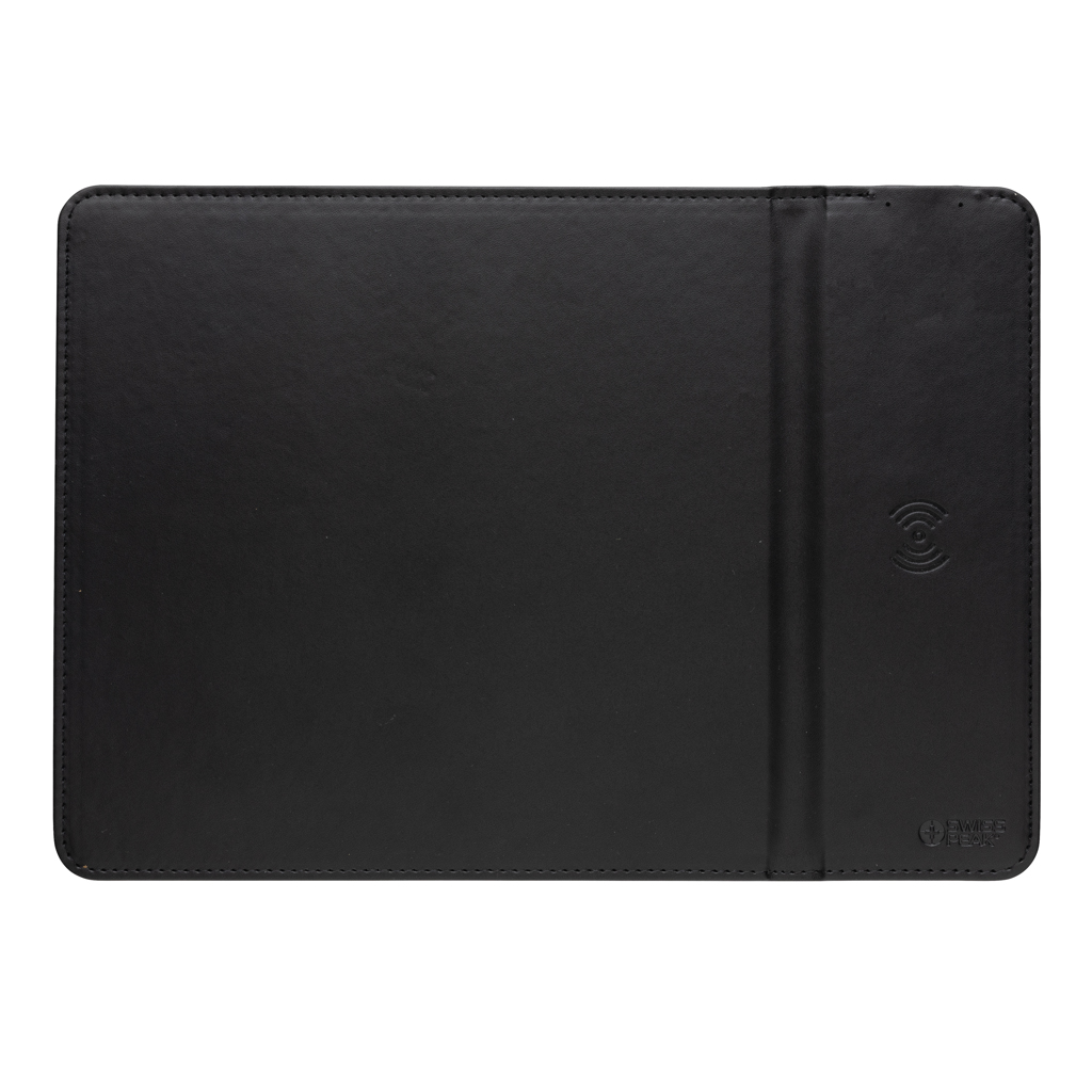 Mousepad wireless Swiss Peak 10W din PU reciclat RCS personalizat cu logo