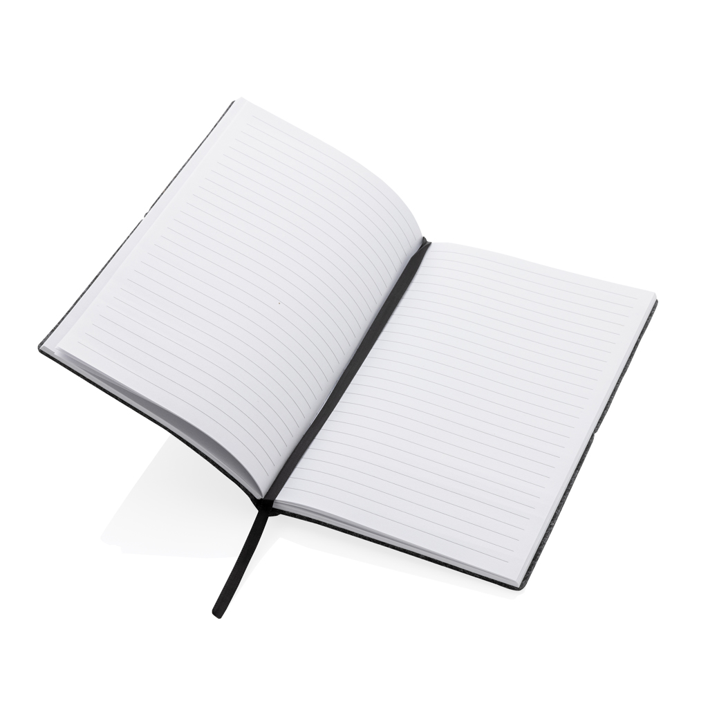 Notebook A5 din fetru reciclat GRS, copertă moale personalizat cu logo