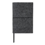 Notebook A5 din fetru reciclat GRS, copertă moale personalizat cu logo