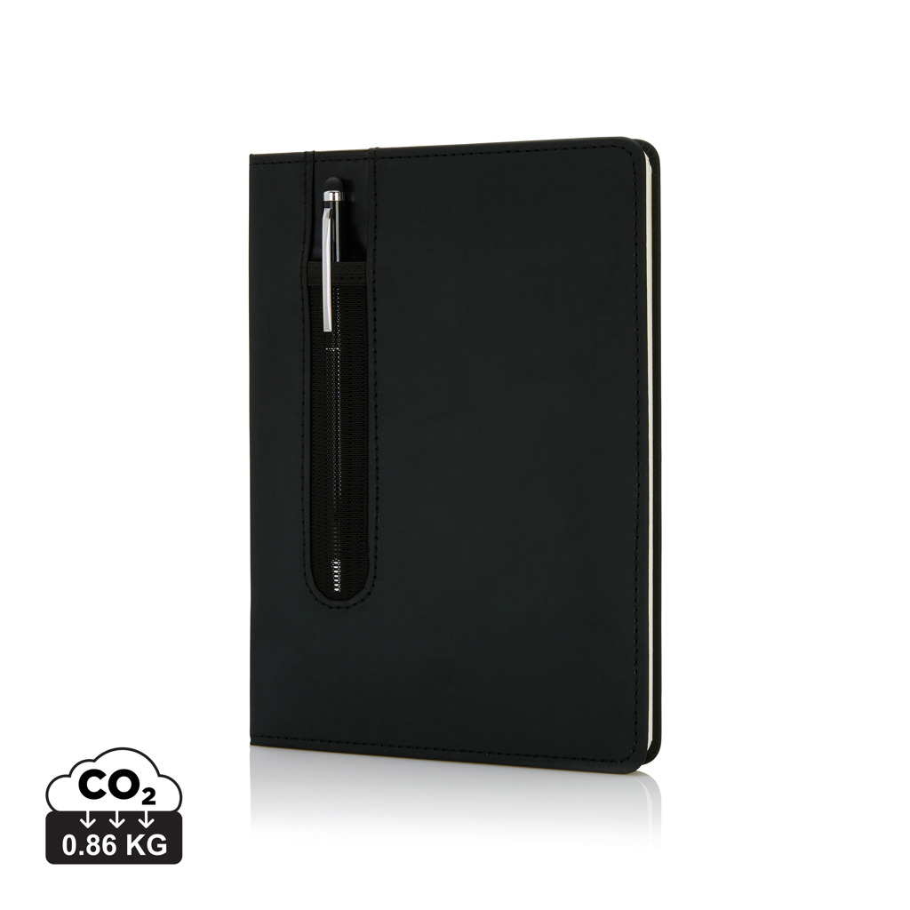 Notebook A5 standard cu copertă tare și pix personalizat cu logo