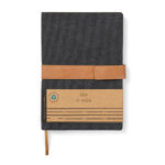 Notebook VINGA Bosler din pânză reciclată RCS personalizat cu logo