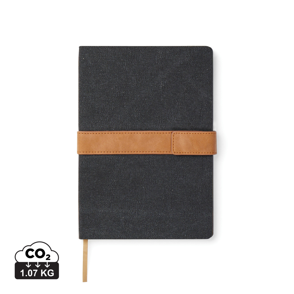 Notebook VINGA Bosler din pânză reciclată RCS personalizat cu logo