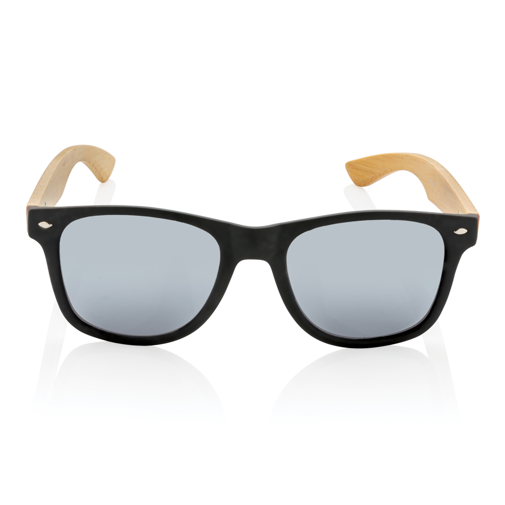 Ochelari de soare din plastic reciclat RCS și bambus personalizat cu logo