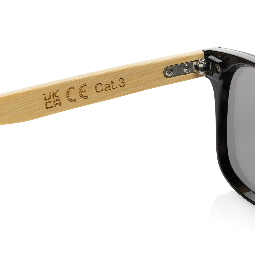 Ochelari de soare Prism, plastic reciclat, cu ramă de bambus personalizat cu logo