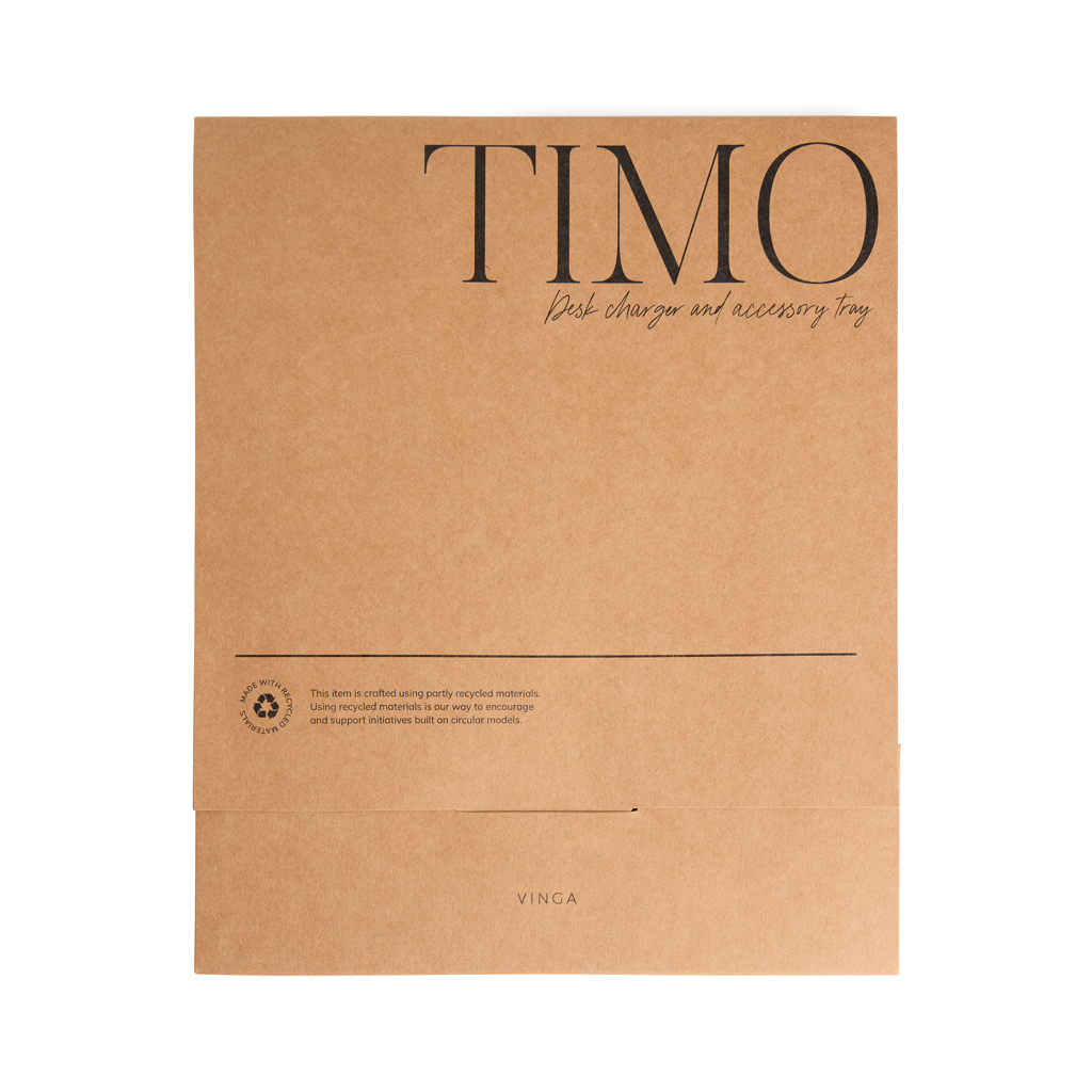 Organizator de birou cu încărcător VINGA Timo RCS personalizat cu logo