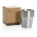 Pahar pentru cafea cu perete dublu Clark din inox RCS 300 ml personalizat cu logo