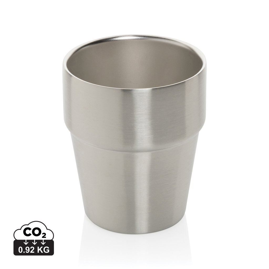 Pahar pentru cafea cu perete dublu Clark din inox RCS 300 ml personalizat cu logo