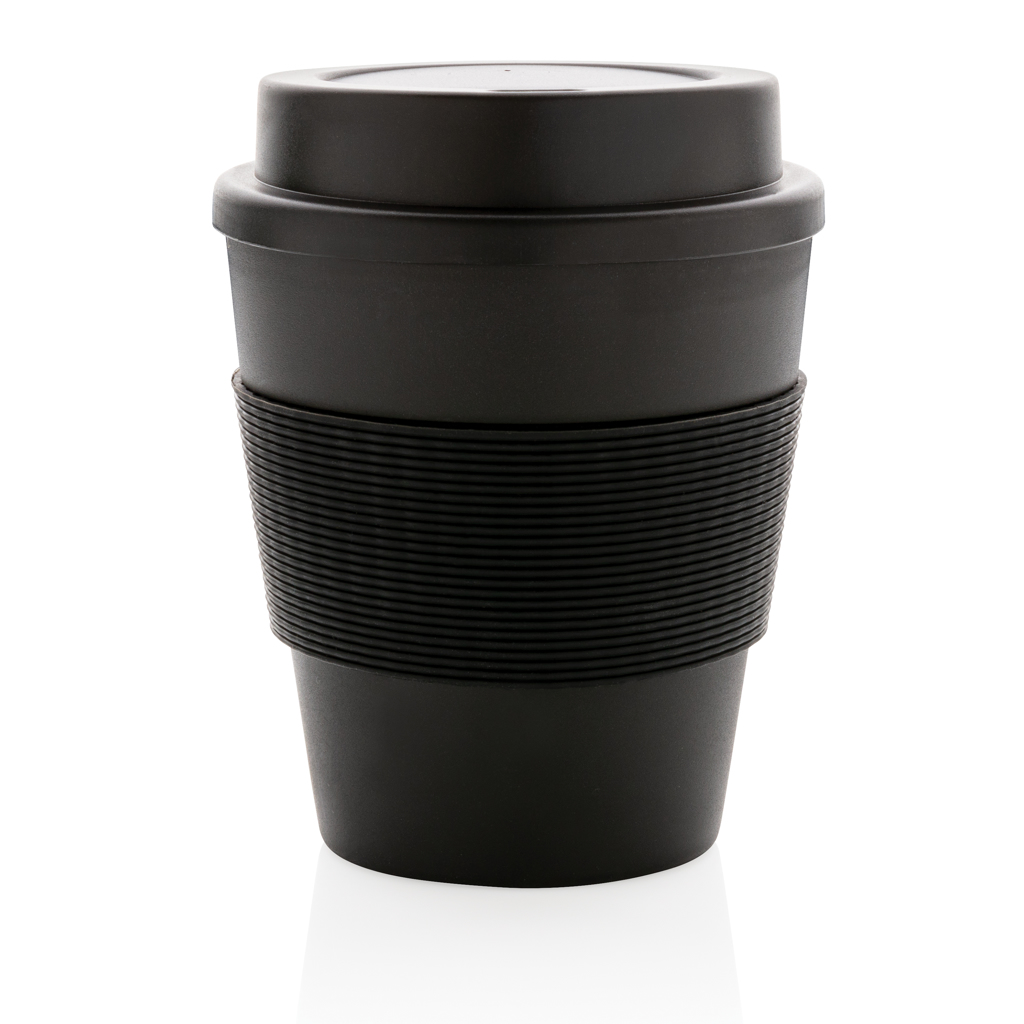 Pahar reutilizabil pentru cafea de 350ml, cu capac filetat personalizat cu logo