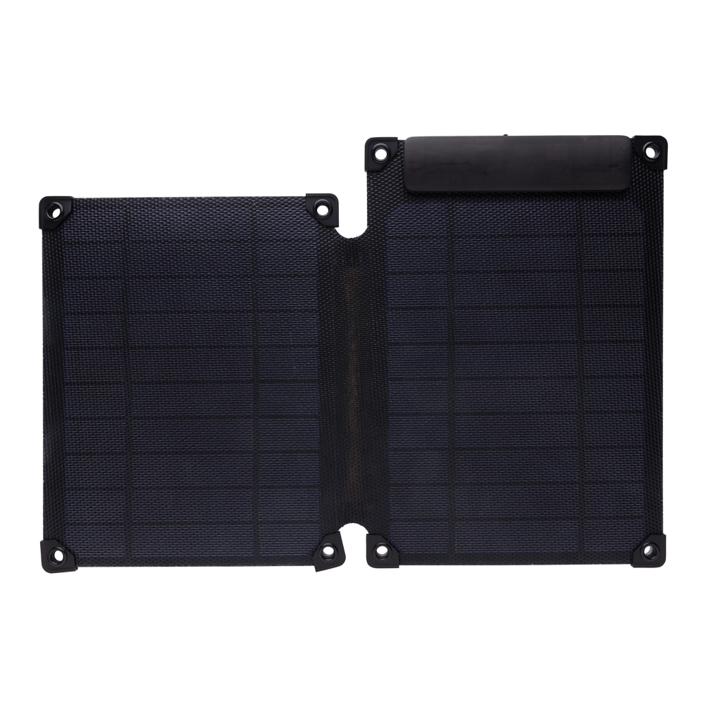 Panou solar portabil Solarpulse 10W din plastic reciclat personalizat cu logo