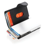 Portcard aluminiu RFID cu husă din PU personalizat cu logo