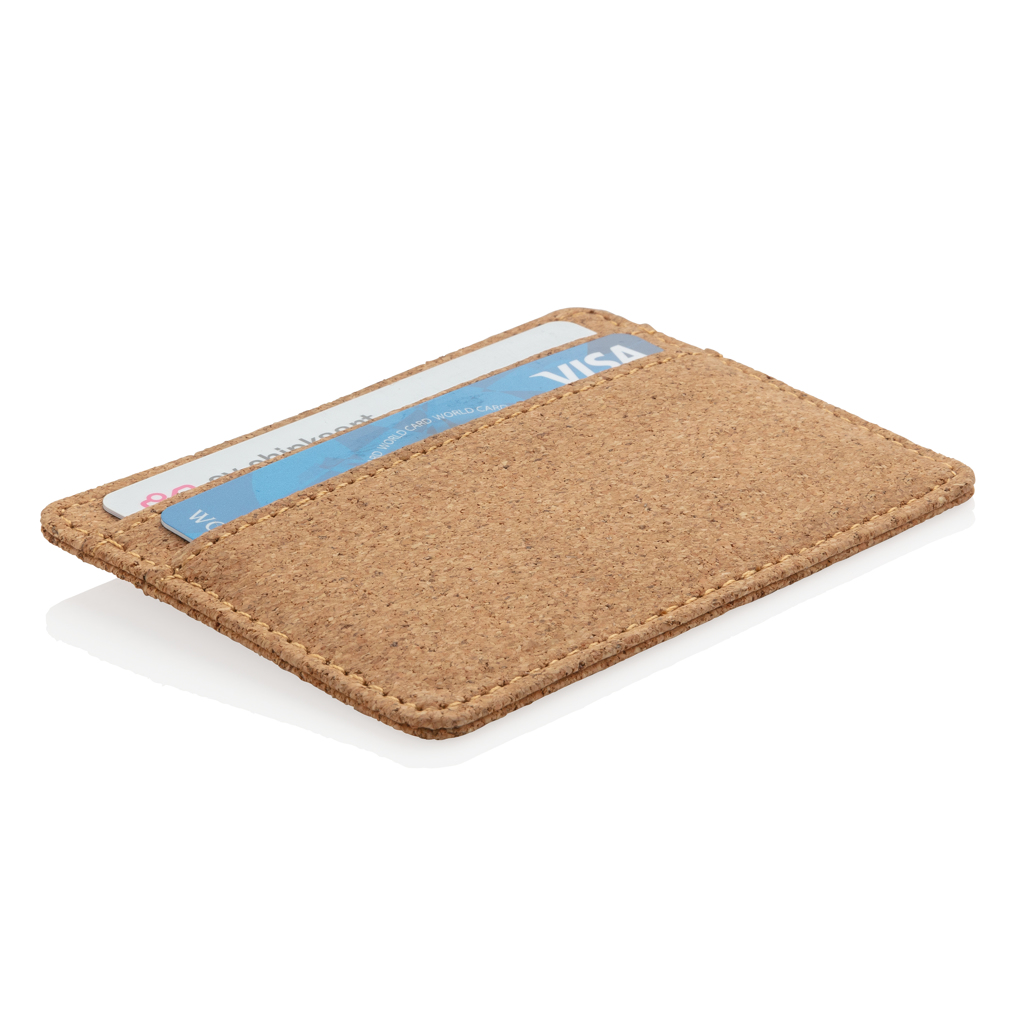 Portcard subțire cork cu protecție RFID personalizat cu logo