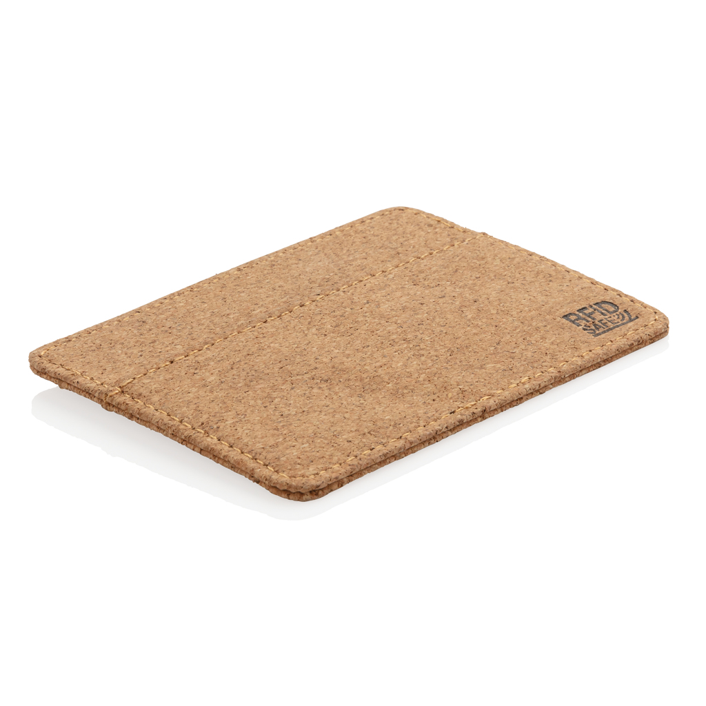 Portcard subțire cork cu protecție RFID personalizat cu logo