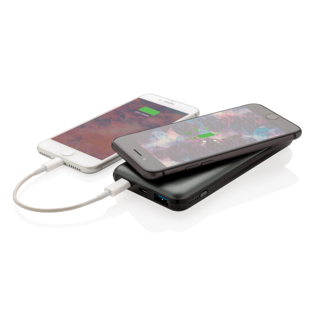 Powerban wireless 10W de 10.000 mAh fast charging personalizat cu logo
