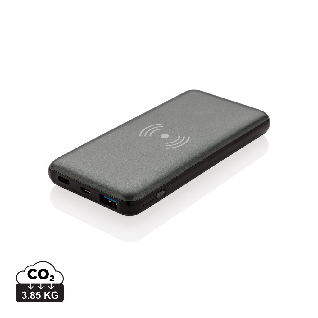 Powerban wireless 10W de 10.000 mAh fast charging personalizat cu logo