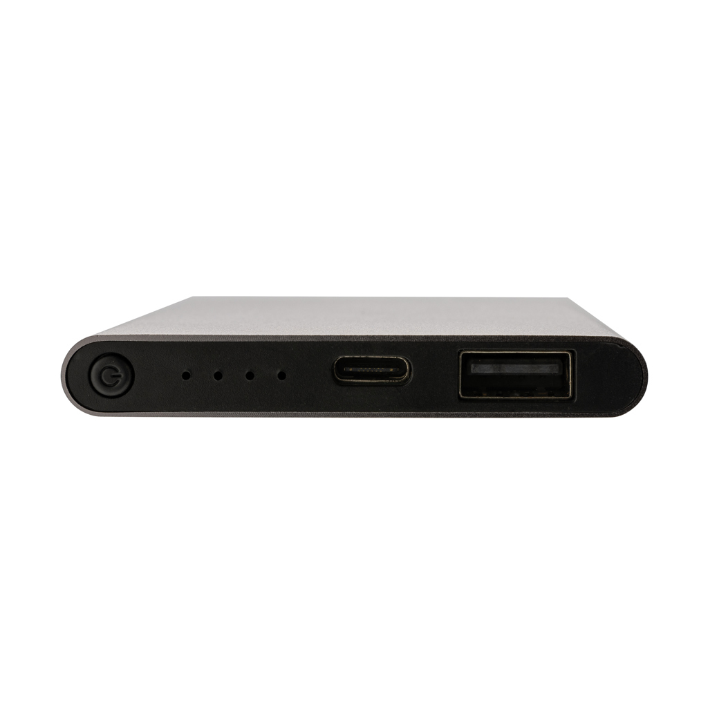 Powerbank 4.000 mAh RCS din plastic/aluminiu cu Type-C personalizat cu logo