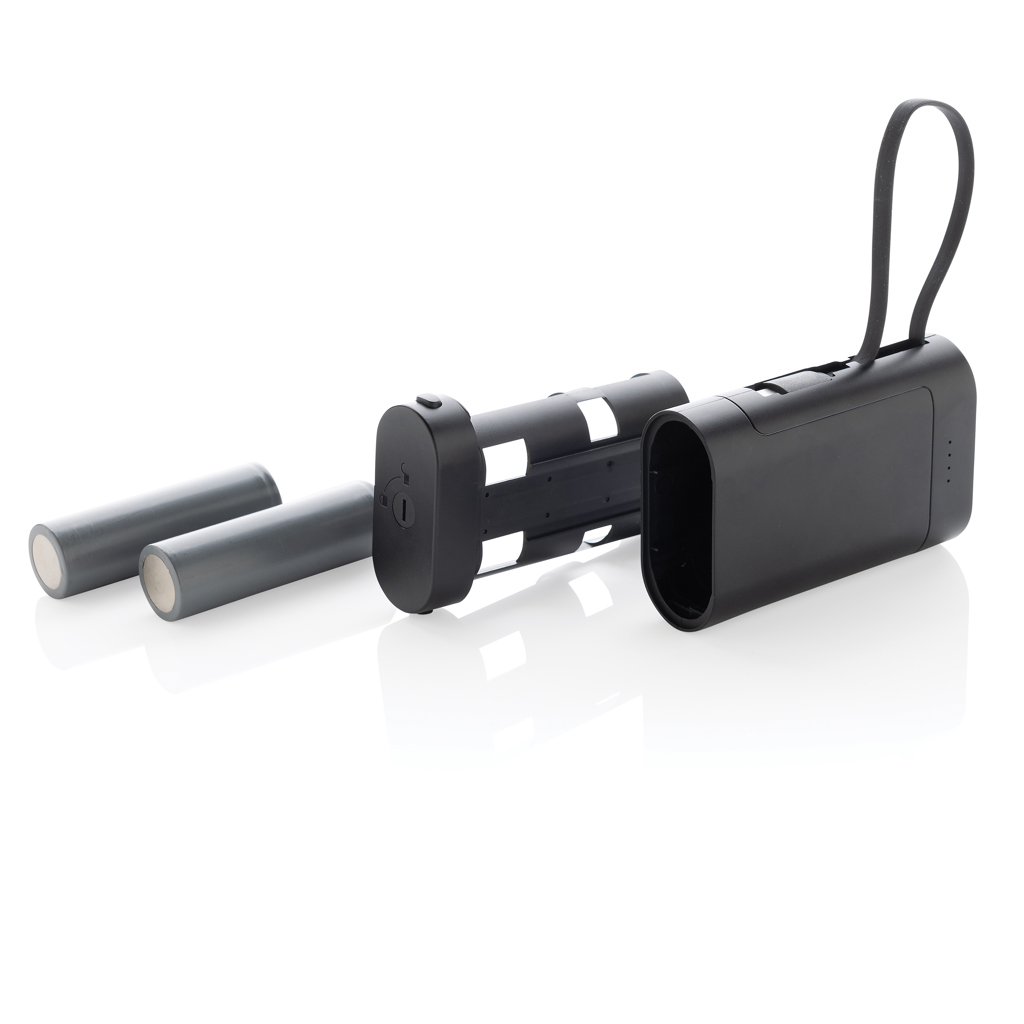 Powerbank CycleCell de 10.000 mAh cu baterie detașabilă personalizat cu logo