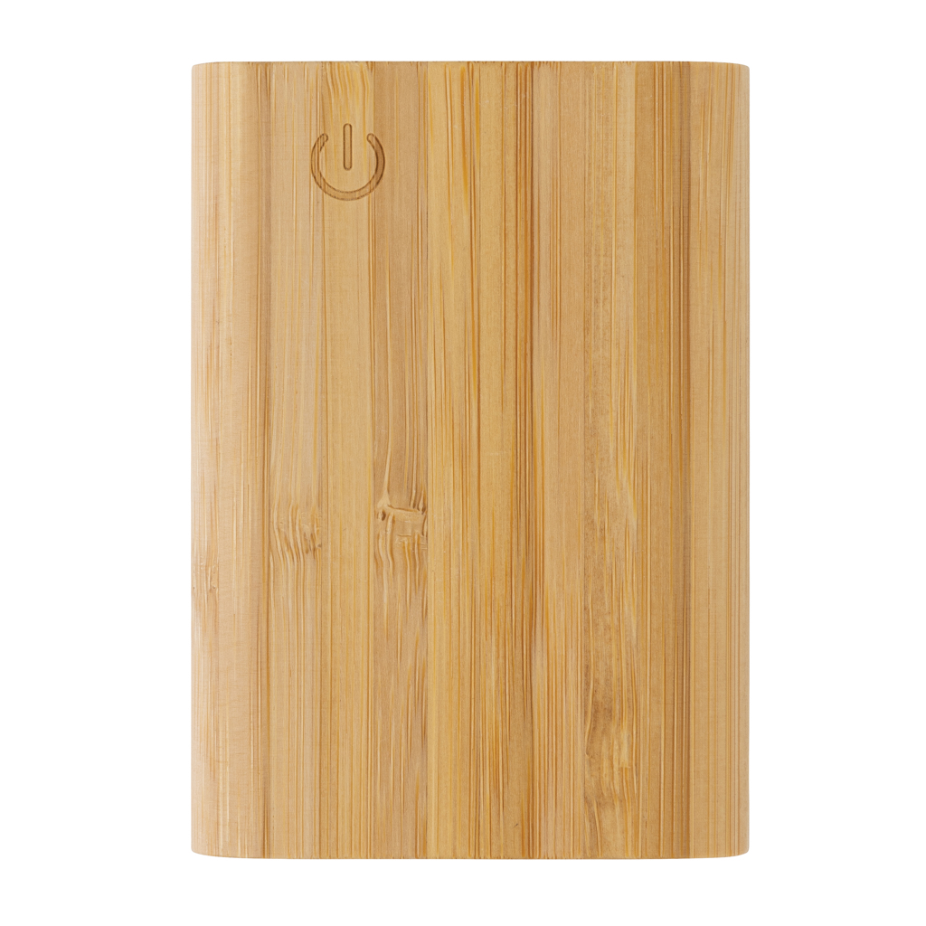 Powerbank de 5.000 mAh din bambus personalizat cu logo