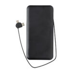 Powerbank Lockhart de 10.000 mAh cu cabluri integrate personalizat cu logo