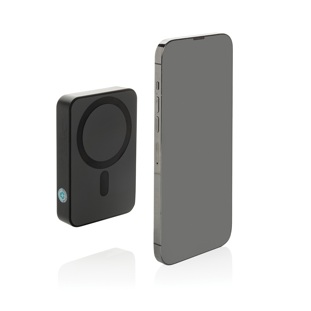 Powerbank magetic Amporia de 10.000 mAh din rplastic RCS personalizat cu logo