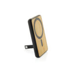 Powerbank magnetic Zen 5W 5.000 mAh din bambus si rplastic personalizat cu logo