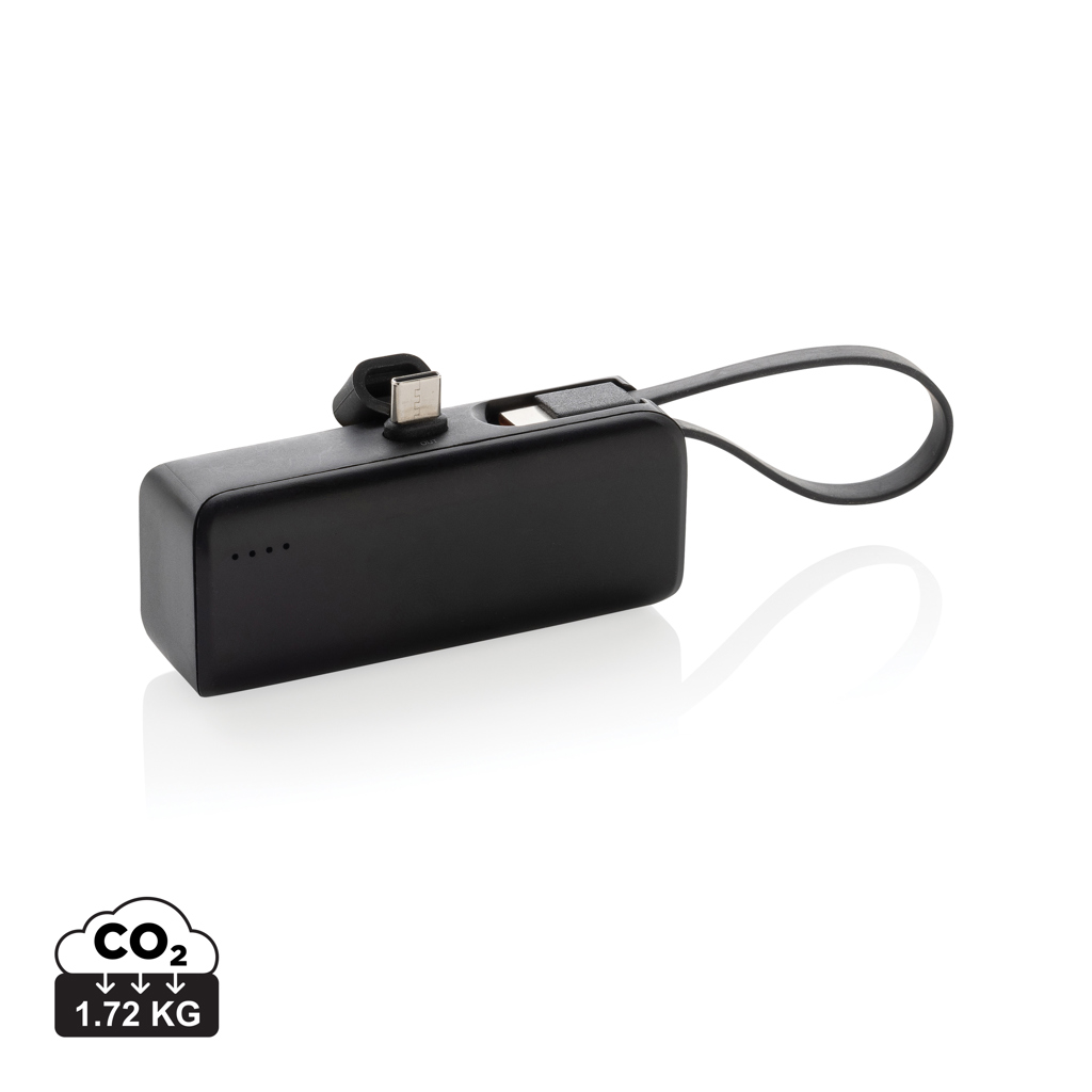 Powerbank Powerlink de 3.000 mAh Conector USB C din rplastic personalizat cu logo