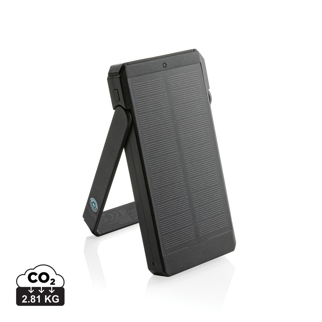 Powerbank solar Skywave 10.000 mAh din plastic reciclat RCS personalizat cu logo