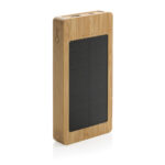 Powerbank solar Sunwick de 8.000 mAh din bambus personalizat cu logo
