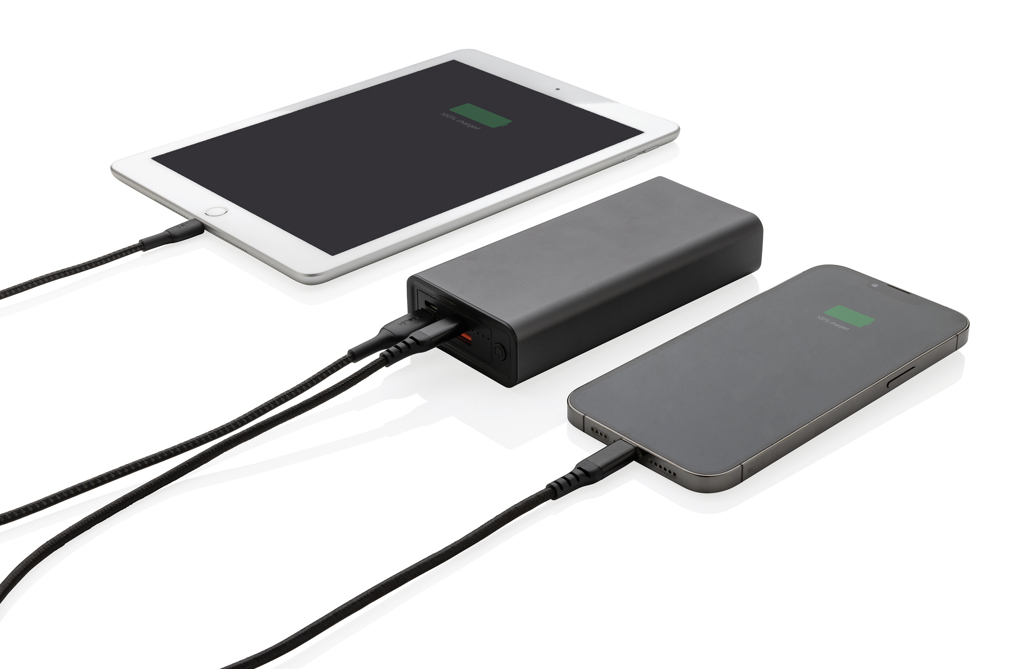 Powerbank Terra 20W de 20.000 mAh din aluminiu reciclat RCS personalizat cu logo