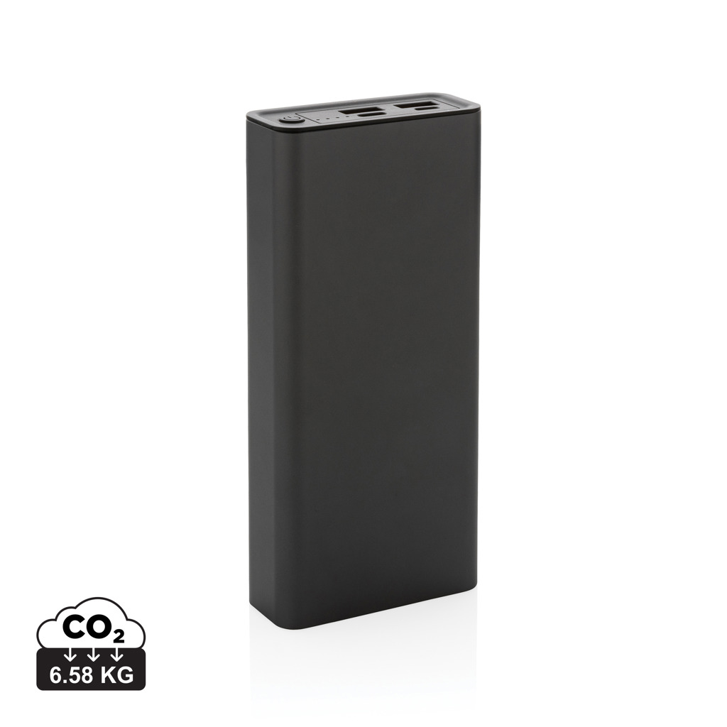 Powerbank Terra 20W de 20.000 mAh din aluminiu reciclat RCS personalizat cu logo