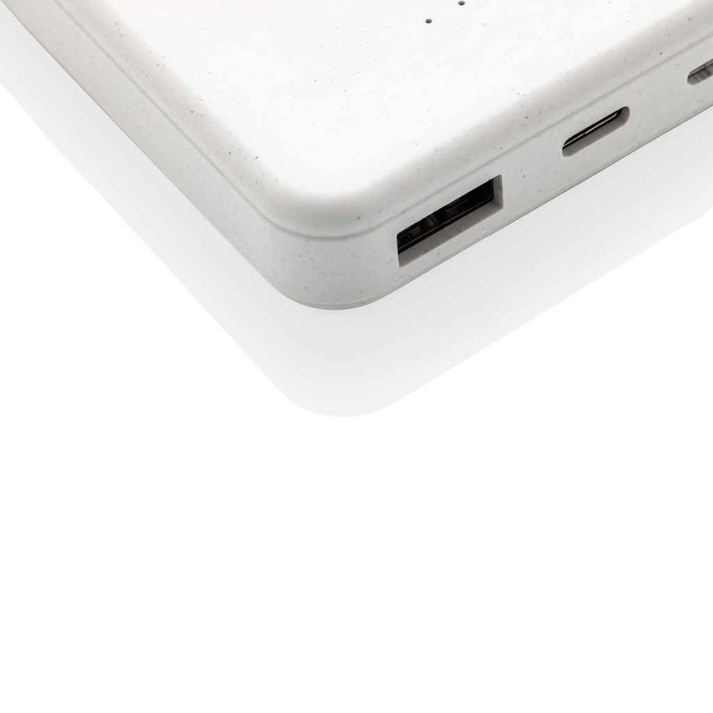 Powerbank wireless 5W de 5.000 mAh din plastic reciclat RCS personalizat cu logo