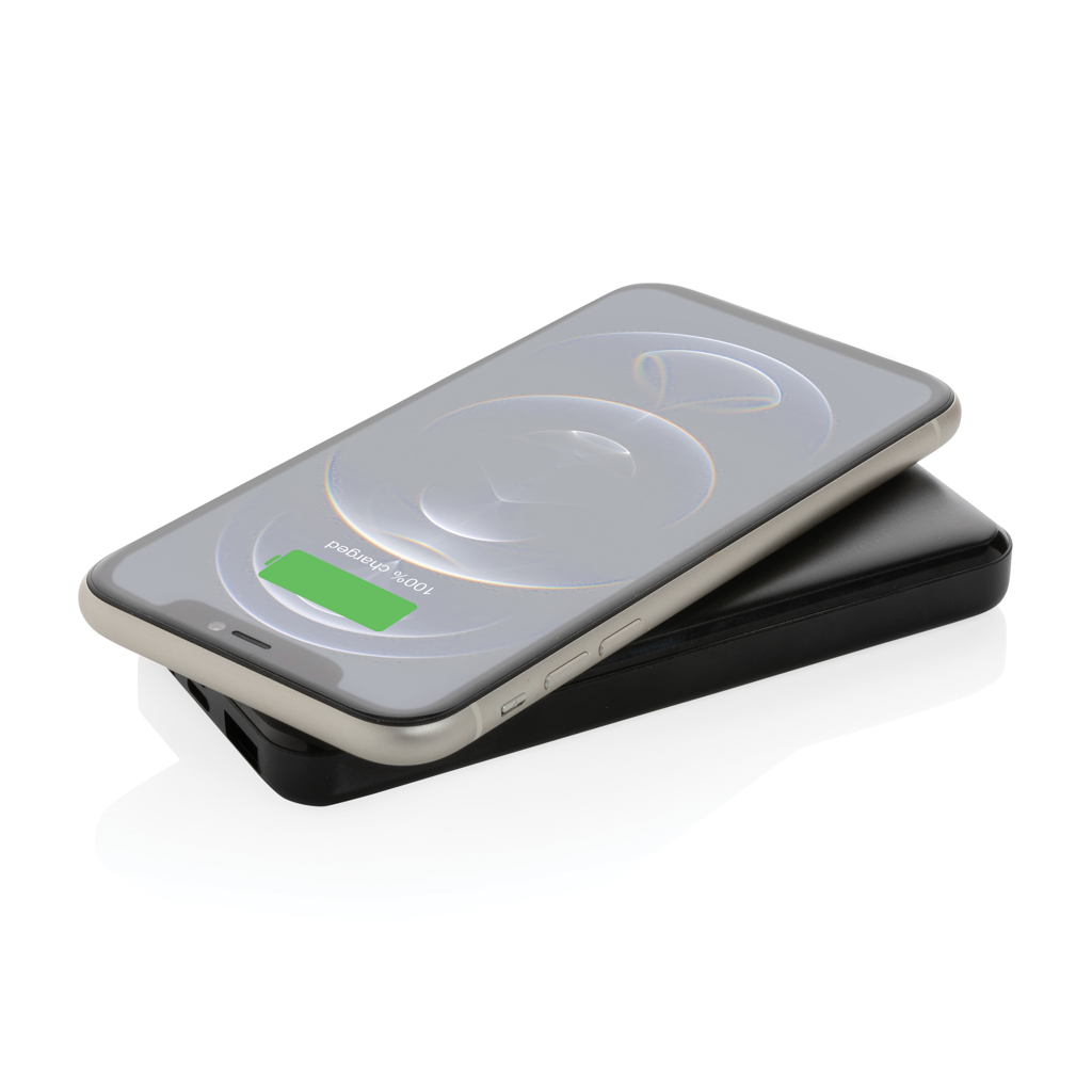 Powerbank wireless din plastic reciclat standard RCS personalizat cu logo