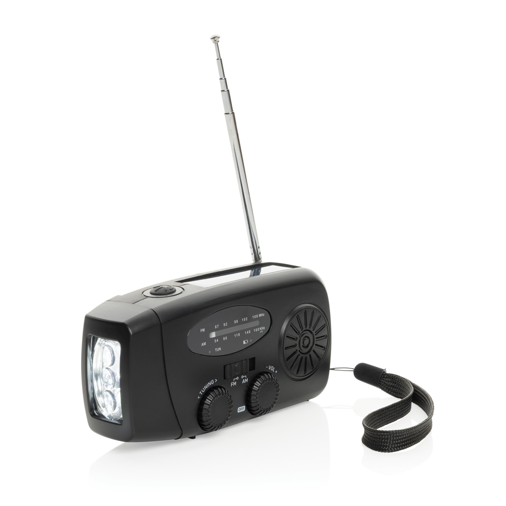 Radio portabil RescueWave din plastic reciclat RCS personalizat cu logo