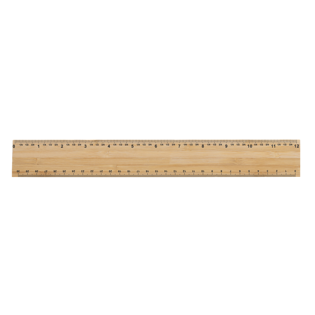 Riglă 30 cm Timberson, bamboo cu doua laturi personalizat cu logo